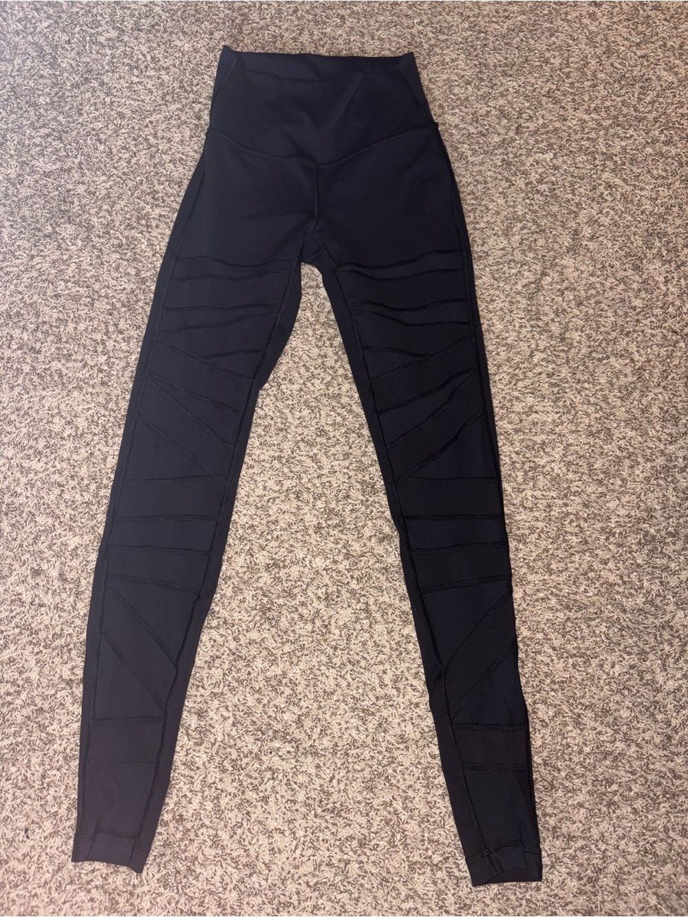 Lululemon High-Waist Black Mesh Panel Leggings